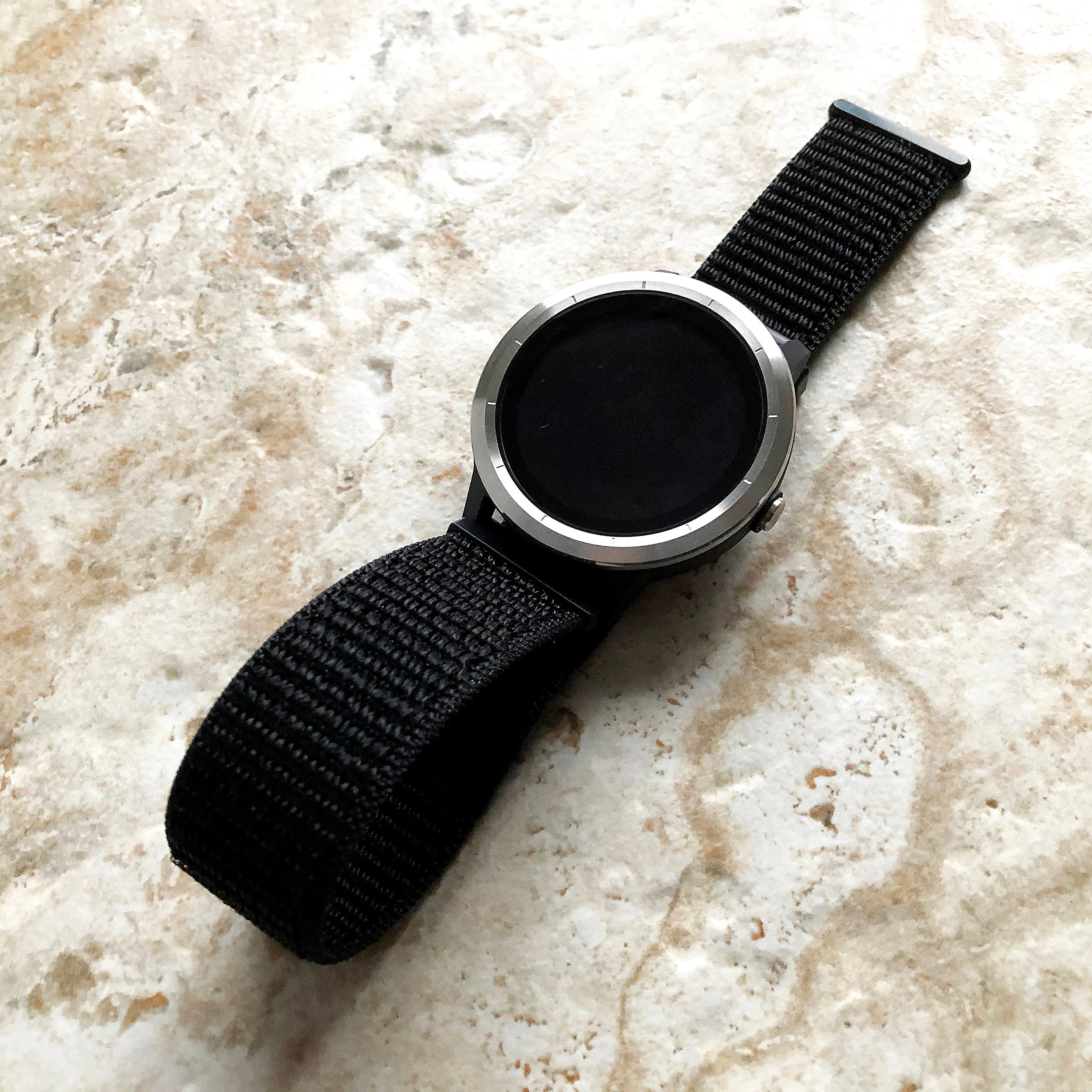 Black Color Band Compatible with Garmin D2 Air X10 Venu 2 Plus Venu Sq 2 Music Nylon Adjustable Sports Loop and Hook Strap Quick Release B20